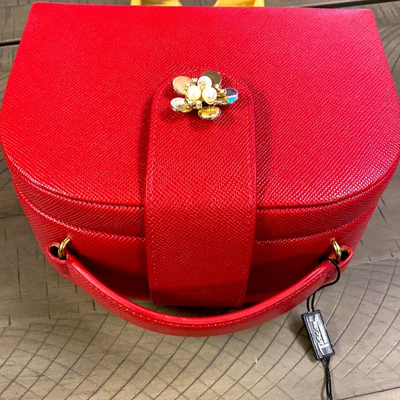 "Tuscan Designs" Red Saffiano Leather Jewelry Box/Travel Case - Picture 2 of 4